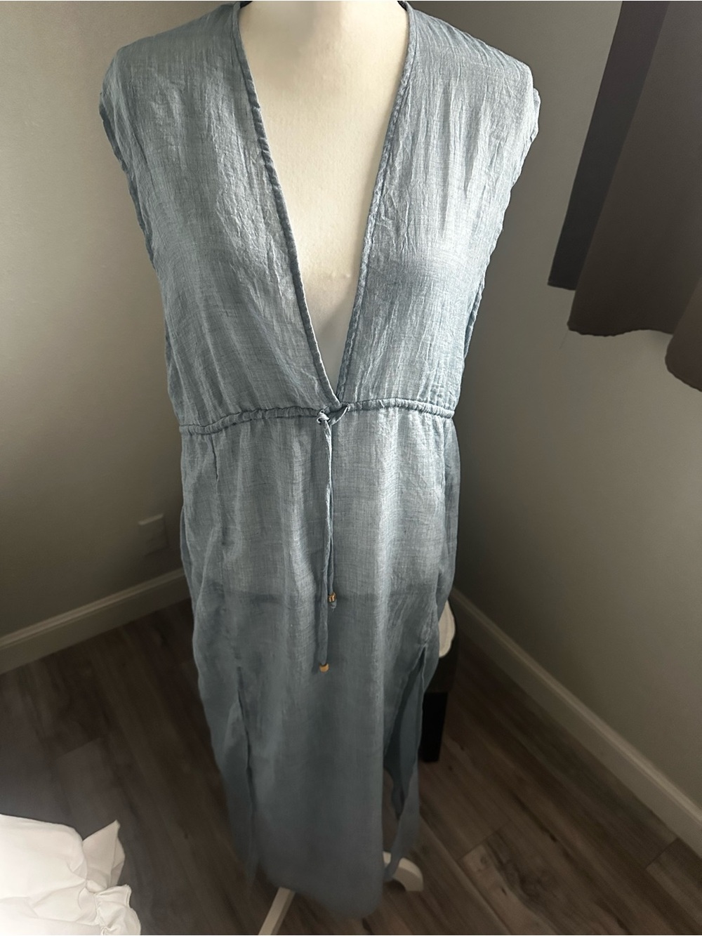 Kona Sol Slate Blue Casual Maxi Dress/coverup.